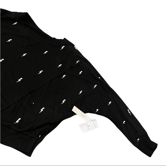 THEO & SPENCE Lightning Bolt Sweatshirt In Black White Min - Picture 3 of 10